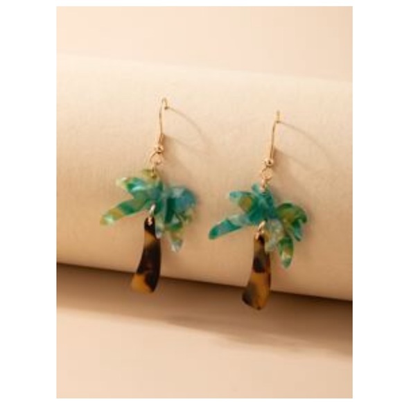 Palm Tree Swinging Earrings - Picture 1 of 1